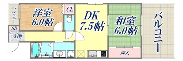 甲子園ハイツの物件間取画像